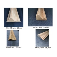 M12/16/30/75  A Grade Kayu Nyatoh Wainscoting Frame/Chair Rail/Wood Moulding/Wainscot Panel - Premium Wood DIY