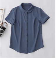Áo sơ mi nữ kiểu tay ngắn cổ xinh xắn