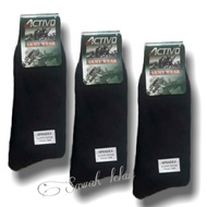 Thick TNI POLICE Socks, Plain Black, Long, Young Guys, Bangat