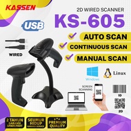 BARCODE SCANNER KASSEN KS-605 2D WITH USB STAND