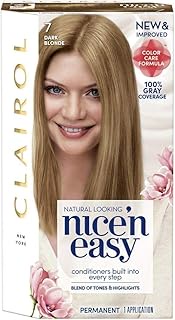 Clairol Nice'n Easy Liquid Permanent Hair Dye, 7 Dark Blonde Hair Color, Pack of 3