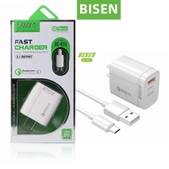 BISEN BC835 20W Realme Fast Charger for Realme C11 C12 C15 C21Y C25Y C25S C35 C2 C3 5 5i 5Pro 6 6i 6Pro 7 7i 7Pro 8 8i 8 Pro 9 Pro Plus Narzo 20 30A 50 50i 50A Prime XT GT Master QC3.0 USB Wall Charger Adapter with Micro USB/Type C Cable