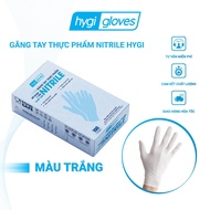 Disposable Nitrile Leather gloves, Nitrile Material, Hygi Label, White, 100 Pcs / Box