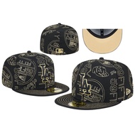 Classic Black Gold Los Angeles Dodgers Fitted Hat MLB 59FIFTY Full Closed Fitted Hats Embroidered Fu