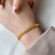 Gold 916 Original Ladies Bracelet for Women Genuine 24K Real Gold Good Luck Bracelet Flower Bracelet Fashion Jewelry for Mom and Girlfriend Birthday Gift Gelang Tangan Perempuan Rantai Tangan Lelaki Emas Korea Cop 916