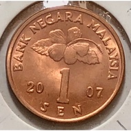 1 Sen 2007 ( BU ) Malaysia Bunga Raya