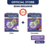 Anmum Materna Milk Powder for Pregnant Mothers No Added Sugar (Plain) 650g + (Choc) 650g [Exp 01 Mar