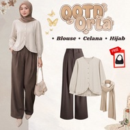 Choco TrendyWanita l Blouse - Pants - Hijab l Korean Style Outfit l Casual Fashion l GO123