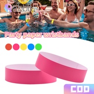 100pcs Neon Color Waterful Paper Wristband Waterproof And Disposable For Event Management Use