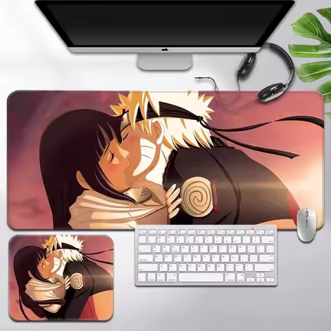 Boys Cartoon Anime Hinata Leather Mouse Pad Naruto Ninja Oversized Gaming Keyboard Office Desk Pad A