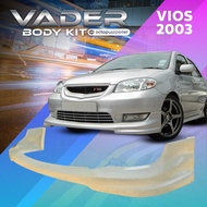 ชุดแต่งรถยนต์สเกิร์ตหน้า Toyota Vios 2003 ทรง 1MR (งานดิบ) ABS เข้ารูปติดตั้งง่าย สวยลงตัว