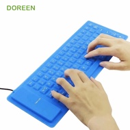 DOREEN Silicone Keyboard, Foldable Rollup USB Wired Keyboard, Pc Accessories Lightweight Portable Wa