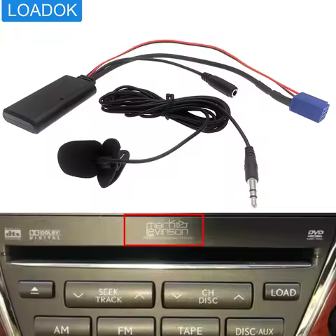 6 Pin Car Bluetooth 5.0 CD Radio Aux Audio Music Hands-Free Microphone Adapter Cable For Toyota Lexu