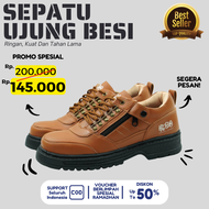 Sepatu Safety Pria Ujung Besi Proyek Hipzo 2023 Warna Hitam, Cokelat Muda, Moka, King, Krisbow, Cheetah, Delta, Gaya, Buat Kerja Proyek, Lapangan, Kantor, Bengkel, Sport, Sneaker Keren, Murah, Kulit, Tali