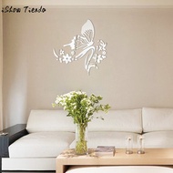 3D Mirror Stickers Butterfly Flower Wall Stickers Decorative Acrylic Mirror