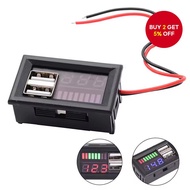 5V 2A Dual USB Car Voltmeter Voltage Meter Panel 12V-24V 3S-7S Lithium Battery Capacity Indicator Po
