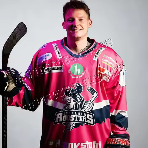 New 26/25 DEL Germany Hockey Men's Jersey Home Away Serlohn Roosters Long Sleeve Sport Casual Kids T