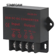 STABFOAM Voltage Regulator, 25W EA25-5V Voltage Converter, Power Supply Module ABS Black DC 12V 24V 
