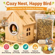 Wooden Bird Nest Box for Budgie Lovebird – Parrot Breeding Nesting House Cage Accessory