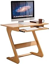 Side Table Desk End Bedside Wood Laptop Stand Computer Table For Desk Mouse With Keyboard Tray Z-type Design Desk Modern Round Table Coffee Table FENPING (Color : Wood, Size : 90 * 48 * 75cm)