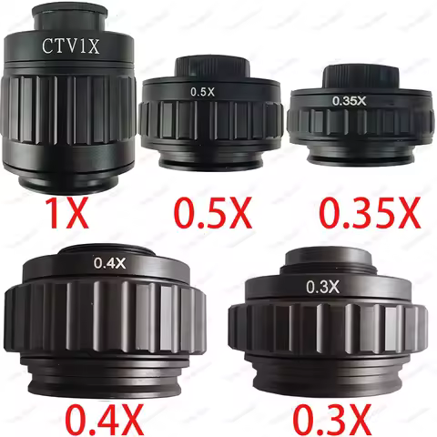 C Mount Adapters Lens 0.3X 0.35X 0.4X 0.5X 1X CTV For Trinocular Stereo Microscope 38MM Interface Mi