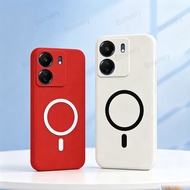 Colorful Silicone Case For Redmi 13C 4G With Magnetic Sticker For Xiaomi POCO C65 Cover