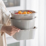 日本霜山 多功能保鮮瀝水籃3件組-多色可選