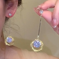 Circle Circle~Large Diamond Multi-Layer Circle Pendant Earrings 2025 Niche Light Luxury Earrings 9.1