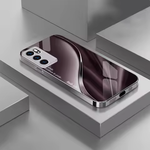 Suitable For [OPPO RENO 5 6 6Z 7 8 10 11 12 11F 12F 13F PRO 4G 5G] HOT Plating Glass Phone Case Cove