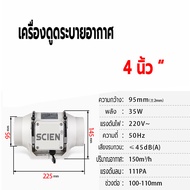 พัดลมระบายอากาศ 4 นิ้ว 6 นิ้ว 8 นิ้ว SCIEN พัดลมดูดอากาศ 2600 หมุนต่อนาที พัดลมห้องครัว เสียงเงียบ พ