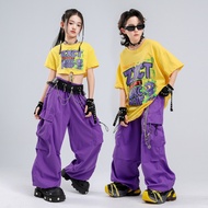Children Street Dance Suit Summer Boys Hip-Hop Boys Performance Costume Street Wear Big Children Gir