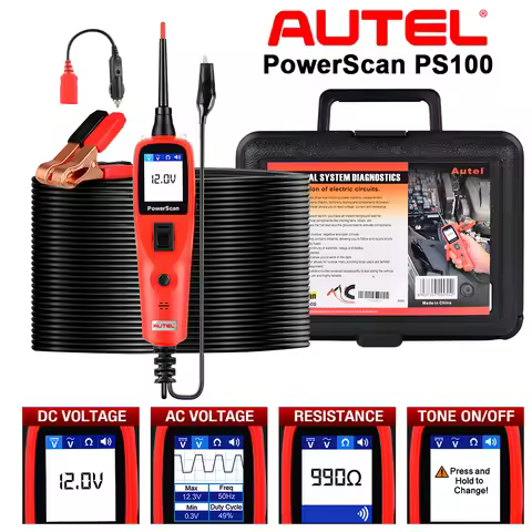Autel PowerScan PS100 Car Electrical Circuit Tester Four Work Mode 12V/24V Automotive System Diagnos