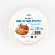 Air Fryer Disposable Paper Liners 50Pcs Round Non-Stick Parchment Paper Baking Paper for Cooking Steaming Deep Fryer Microwave