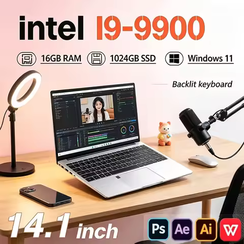 2026 New Portable Notebook Windows 11 14.1 inch Gaming Computer PC Gamer Intel Core i9 9900 Laptops 
