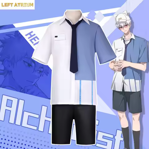 2025 new Anime Link Click Lucas Cosplay Costume Hat White Short Lu Guang Blue Shirt Pant Hat Full Se