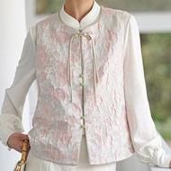 謝芳菲 中國風提花唐裝上衣背心