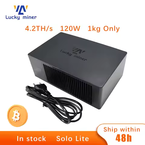 New Lucky Miner LV08 4.2TH/s Asic Chip Silent Bitcoin Solo Mini Miner Support SHA256 BTC BCH BSV DGB