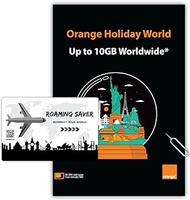 Orange Holiday Worldwide Prepaid SIM Card Combo Deal Official Authorized Internet Data in 4G/LTE (Data tethering Allowed) + 1 Sim Card Holder + 1 Pin ( Asia America Europe )