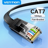 Vention CAT 7 Ethernet Cable Flat Braided 10Gbps RJ45 8P8C Gold Plated High Speed Cat7 Ethernet Lan 