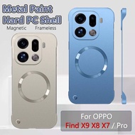 Metal Paint Magnetic Frameless Case For OPPO Find X9 X8 X8s X7 Pro Plus Ultra Thin LightWeight Heat 