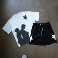 Best - Selling On INS! This Is A Casual Set For Young Men. The Upper Part Is A White T - Shirt With