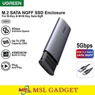 UGREEN Casing SSD Enclosure M2 M.2 SATA NVMe 10Gbps USB Type C 3.1