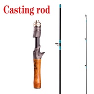 LEMOREN Pancing Joran UltraLight Casting Fishing Rod UL Carbon Fiber Wooden Handle Fast Spinning Ree