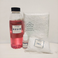 PAKET RESIN 250 GRAM TALC KATALIS MAT FIBER Recine BENING CLEAR TRANSPARAN Resine RED MERAH Talk Cat