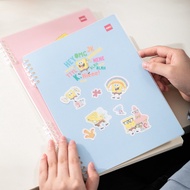 Deli Loose Leaf Lines Notebook B5 80gsm 50 Sheets with SpongeBob Sticker Buku Nota