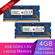 2PCS Kingston 4GB 2RX8 PC3-12800S DDR3 1600Mhz SODIMM 204Pin Laptop Memory RAM 8GB Notebook