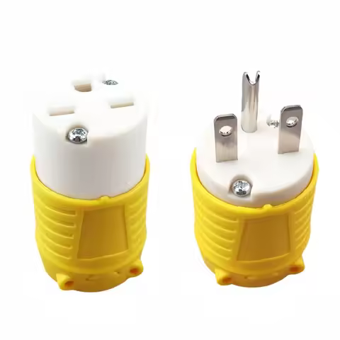 NEMA 6-15P 15Amp 250 6-15R Volt Extension Cord End, Electrical Replacement Plug & Connector Yellow