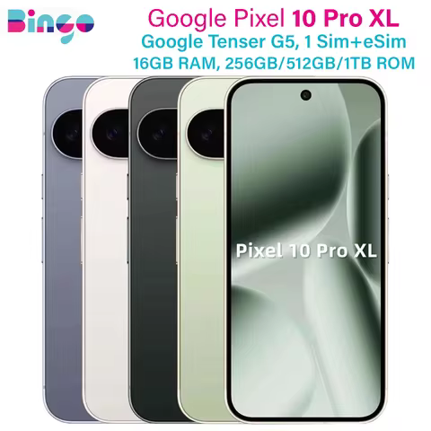Google Pixel 10 Pro XL 5G 256GB 512GB 1TB ROM 16GB RAM 6.8" Google Tensor G3 Octa Core 50MP&48MP NFC