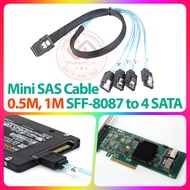 Mini SAS SF-8087 36Pin to 4 SATA cable 0.5M 1M long for Server Server Workstation connecting SATA SS