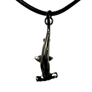 Big Blue by Roland St John Hammerhead Shark Necklace for Men and Women- Hematite Shark Pendant, Jet